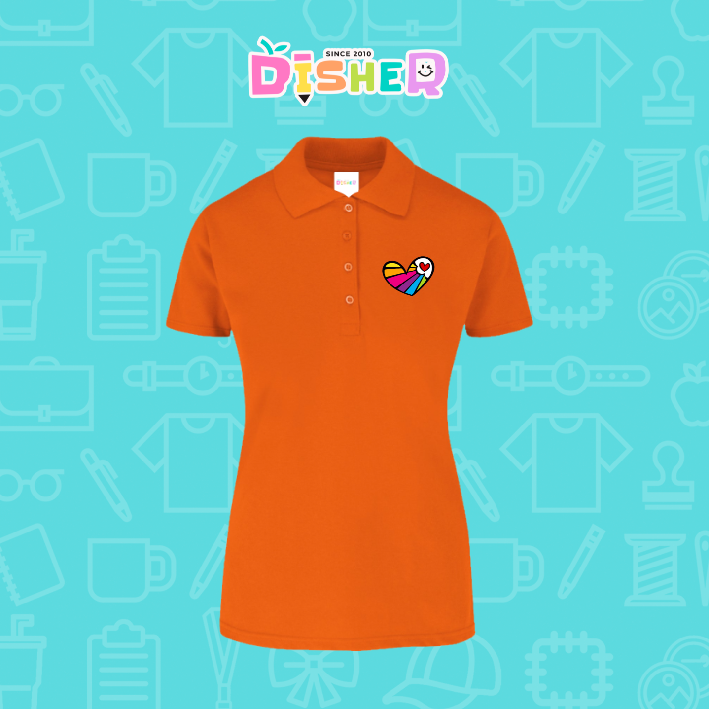 PBY-D-0073: Polo Bordada 50/50 Dama I Corazón líneas