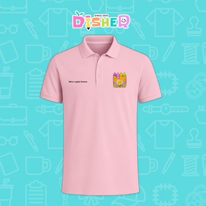 PBD-C-0015: Polo Bordada Dry Fit Caballero I Crayones flor