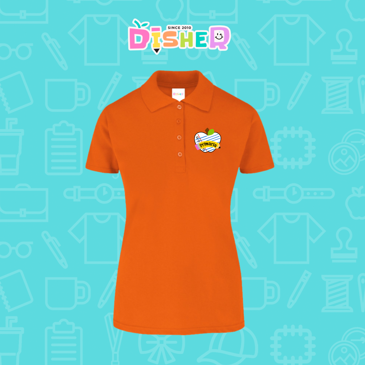 PBY-D-0093: Polo Bordada 50/50 Dama I Corazón papel primaria