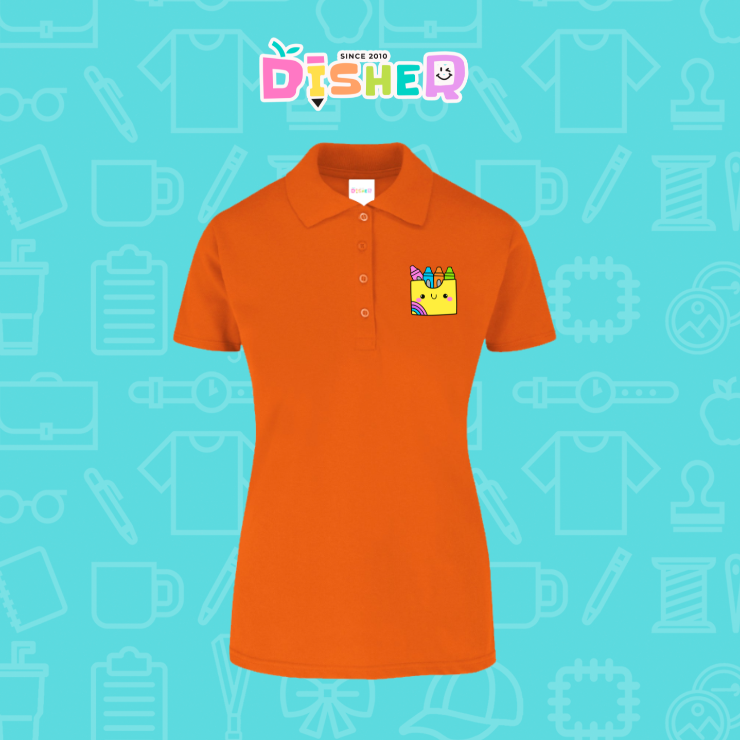 PBY-D-0016: Polo Bordada 50/50 Dama I Cajita crayola