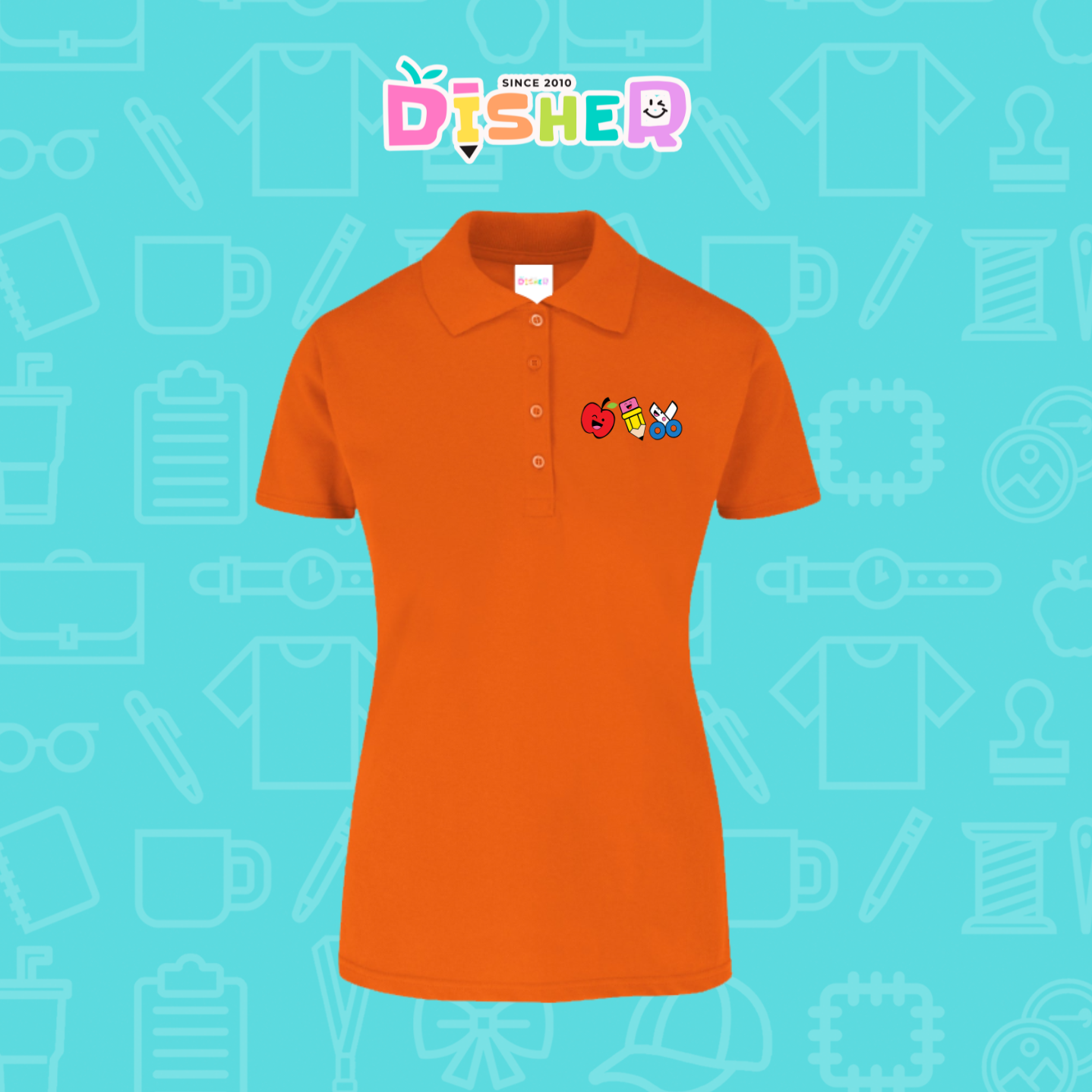 PBY-D-0065: Polo Bordada 50/50 Dama I Soy Maestra útiles