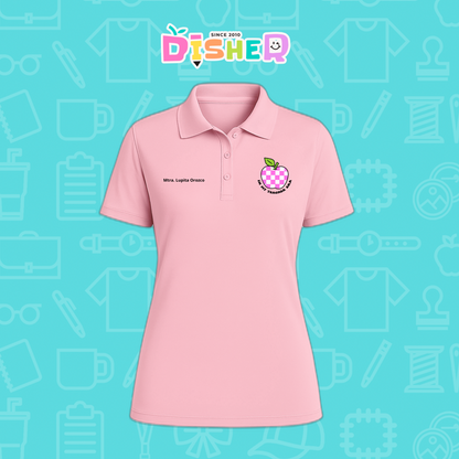 PBD-D-026: Polo Bordada Dry Fit Dama I Manzana cuadros