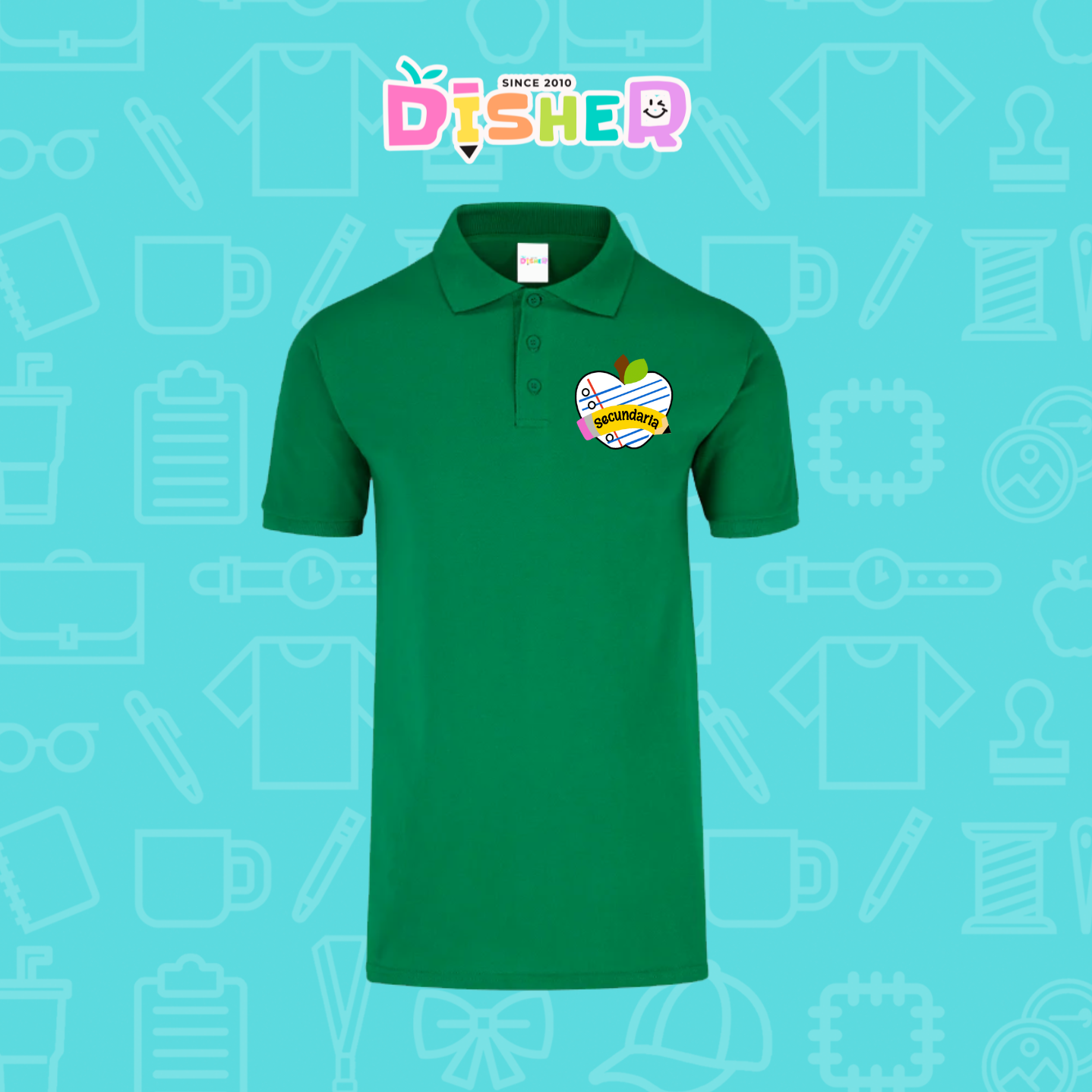 PBY-C-0094: Polo Bordada 50/50 Caballero I Corazón papel secundaria