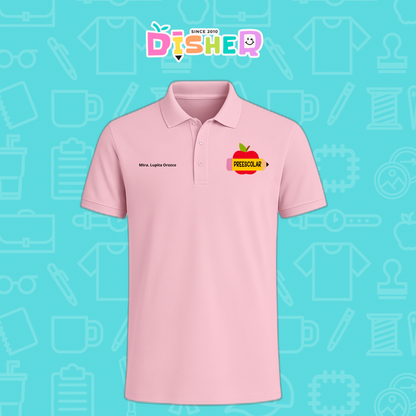 PBD-C-0084: Polo Bordada Dry Fit Caballero I Manzana preescolar