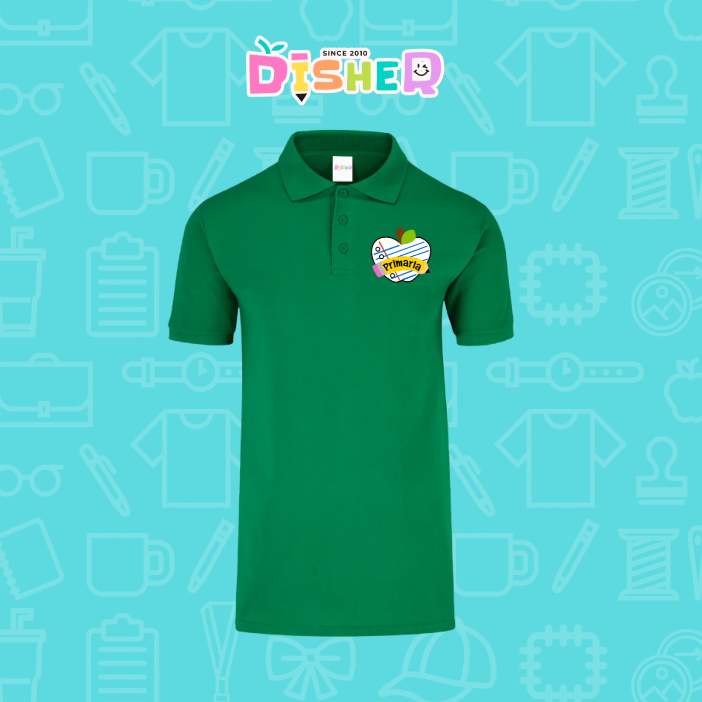 PBY-C-0093: Polo Bordada 50/50 Caballero I Corazón papel primaria