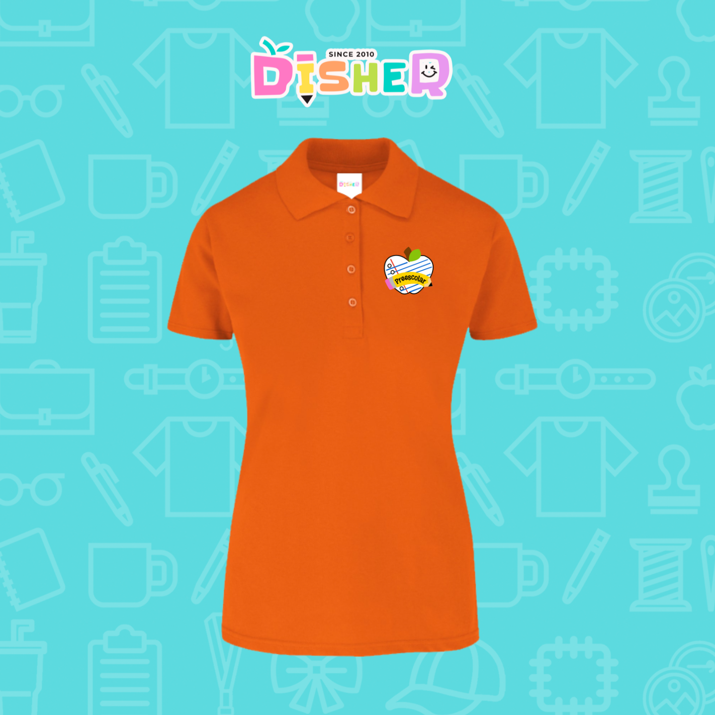 PBY-D-0092: Polo Bordada 50/50 Dama I Corazón papel preescolar