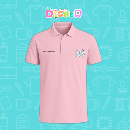 PBD-C-0010: Polo Bordada Dry Fit Caballero I Moño rayas papel