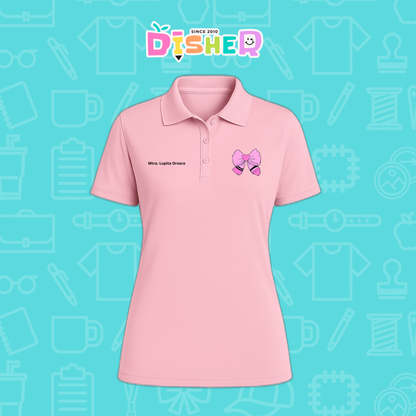 PBD-D-009 : Polo Bordada Dry Fit Dama I Moño rosa crayón