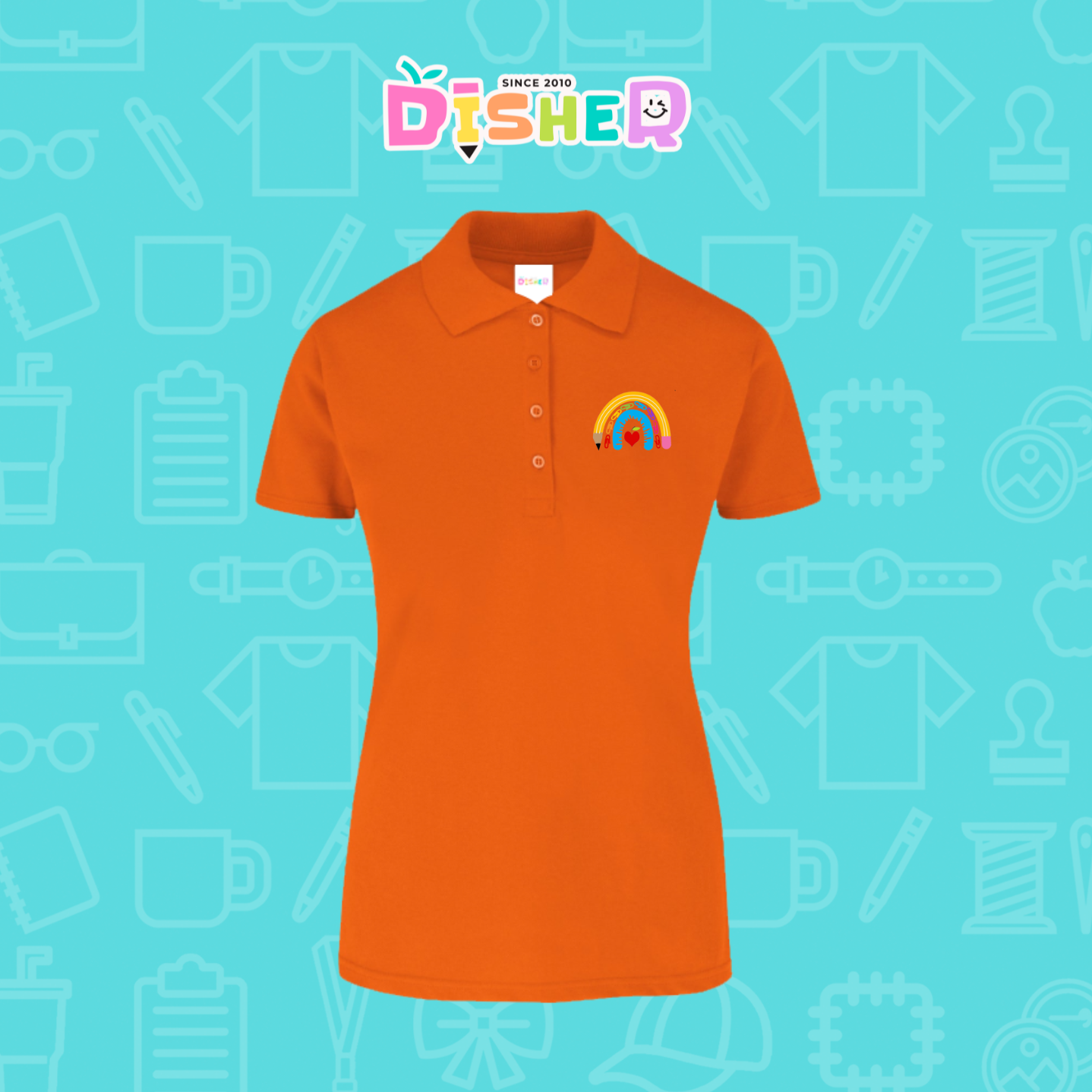 PBY-D-0068: Polo Bordada 50/50 Dama I Arcoíris lápiz