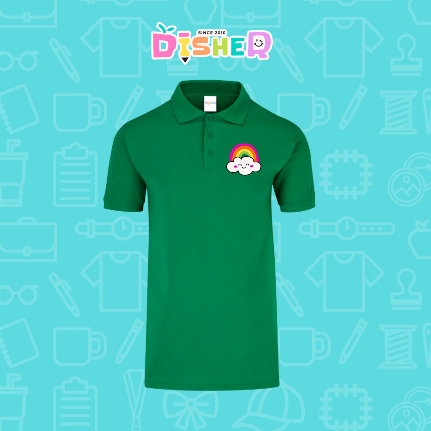 PBY-C-0017: Polo Bordada 50/50 Caballero I Nube Arcoíris