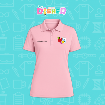 PBD-D-088: Polo Bordada Dry Fit Dama I Útiles manzana lápiz