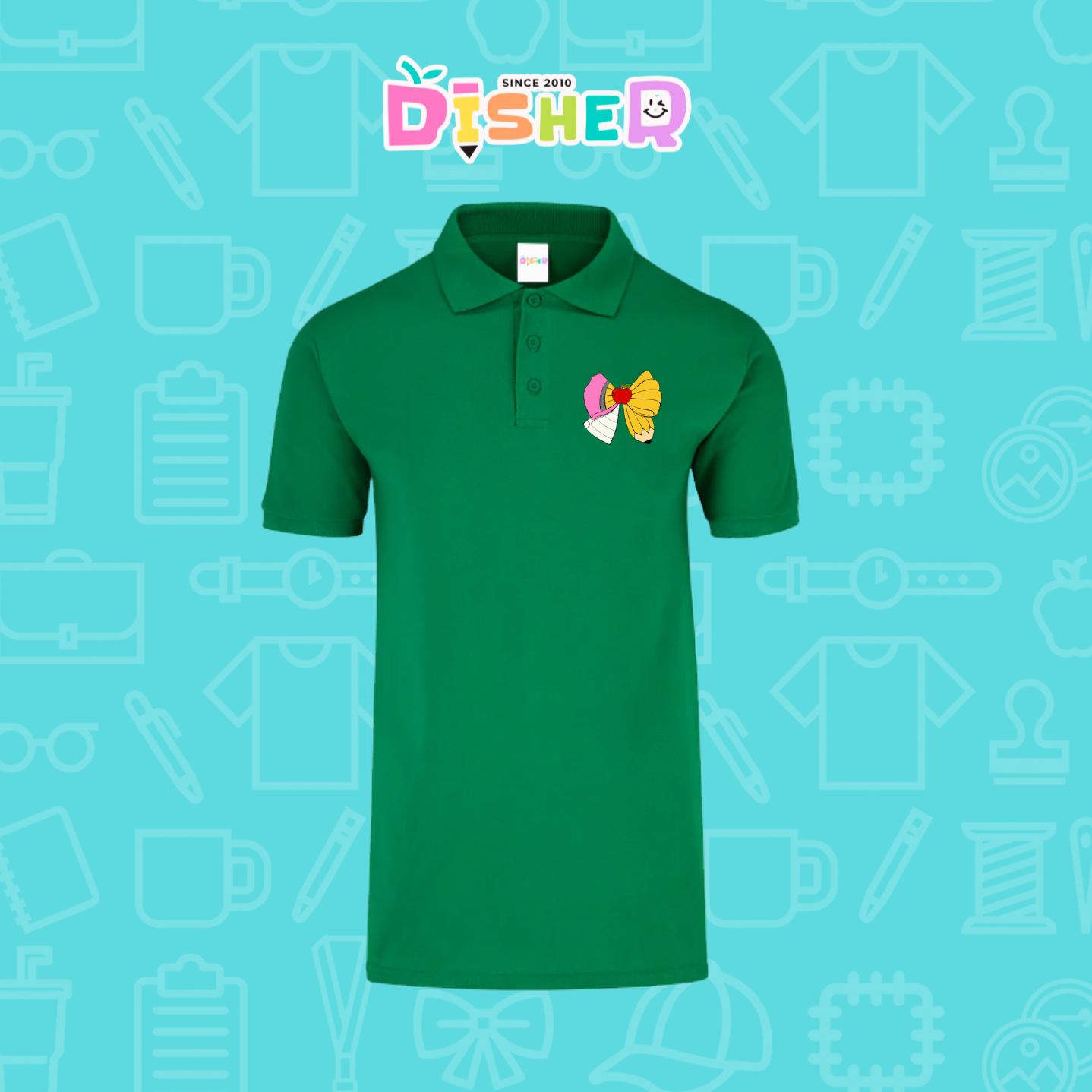 PBY-C-0005: Polo Bordada 50/50 Caballero I Moño lápiz hoja