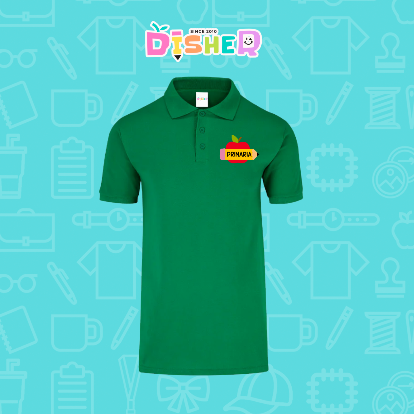 PBY-C-0085: Polo Bordada 50/50 Caballero I Manzana primaria