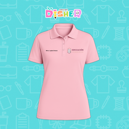 PBD-D-096: Polo Bordada Dry Fit Dama I Educación