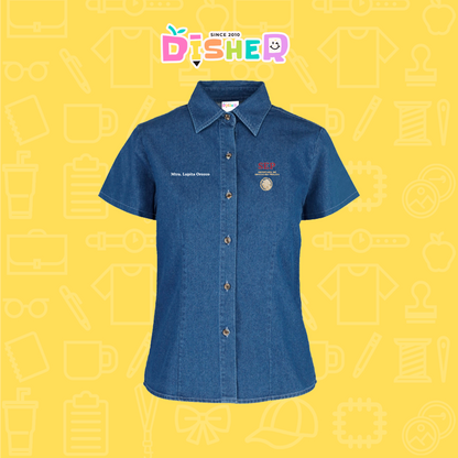 CBMC-D-095: Camisa Bordada Mezclilla Manga Corta Dama  I Sep