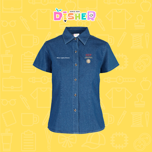 CBMC-D-095: Camisa Bordada Mezclilla Manga Corta Dama  I Sep