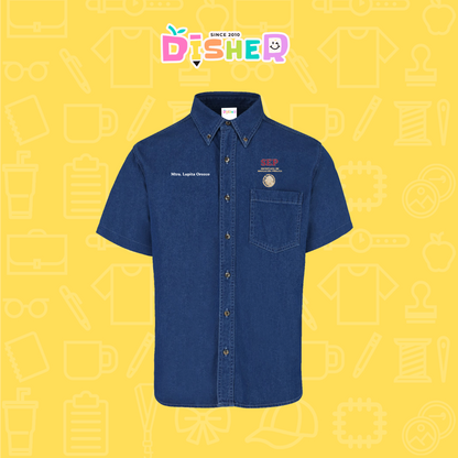 CBMC-C-095: Camisa Bordada Mezclilla Manga Corta Caballero  I Sep