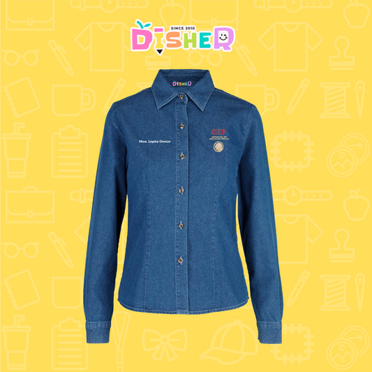 CBML-D-095: Camisa Bordada Mezclilla Manga Larga Dama  I Sep