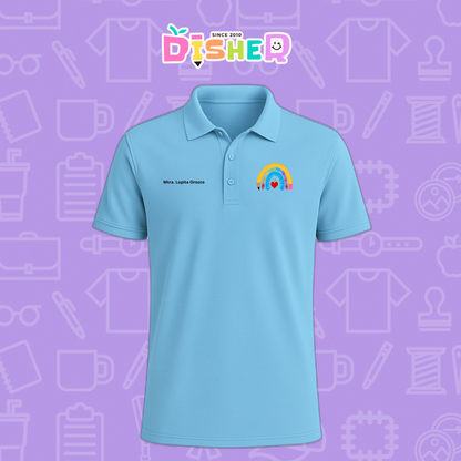 PBD-C-0068: Polo Bordada Dry Fit Caballero I  Arcoíris lápiz manzana