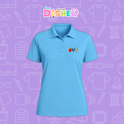 PBD-D-074: Polo Bordada Dry Fit Dama I Love libro