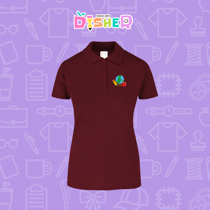 PBY-D-0070: Polo Bordada 50/50 Dama I Globo terráqueo