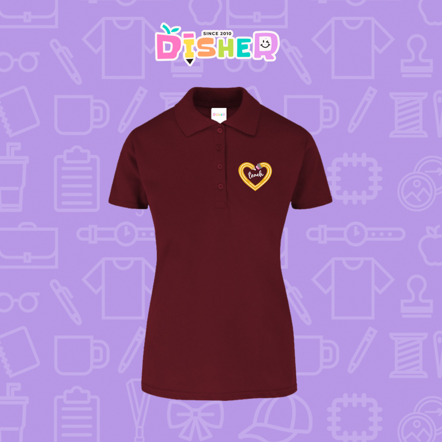 PBY-D-0100: Polo Bordada 50/50 Dama I Lápiz teach