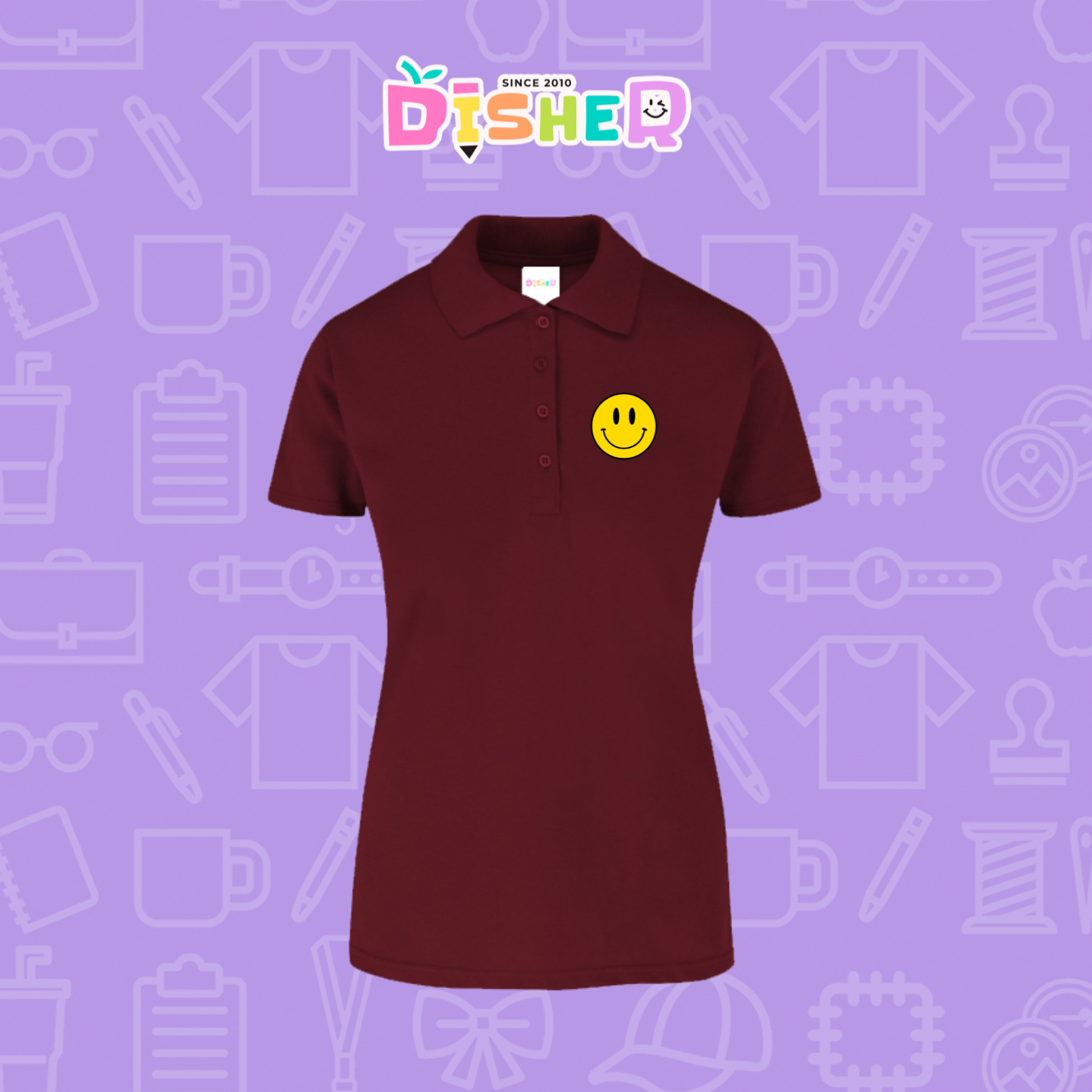 PBY-D-0083: Polo Bordada 50/50 Dama I Smily