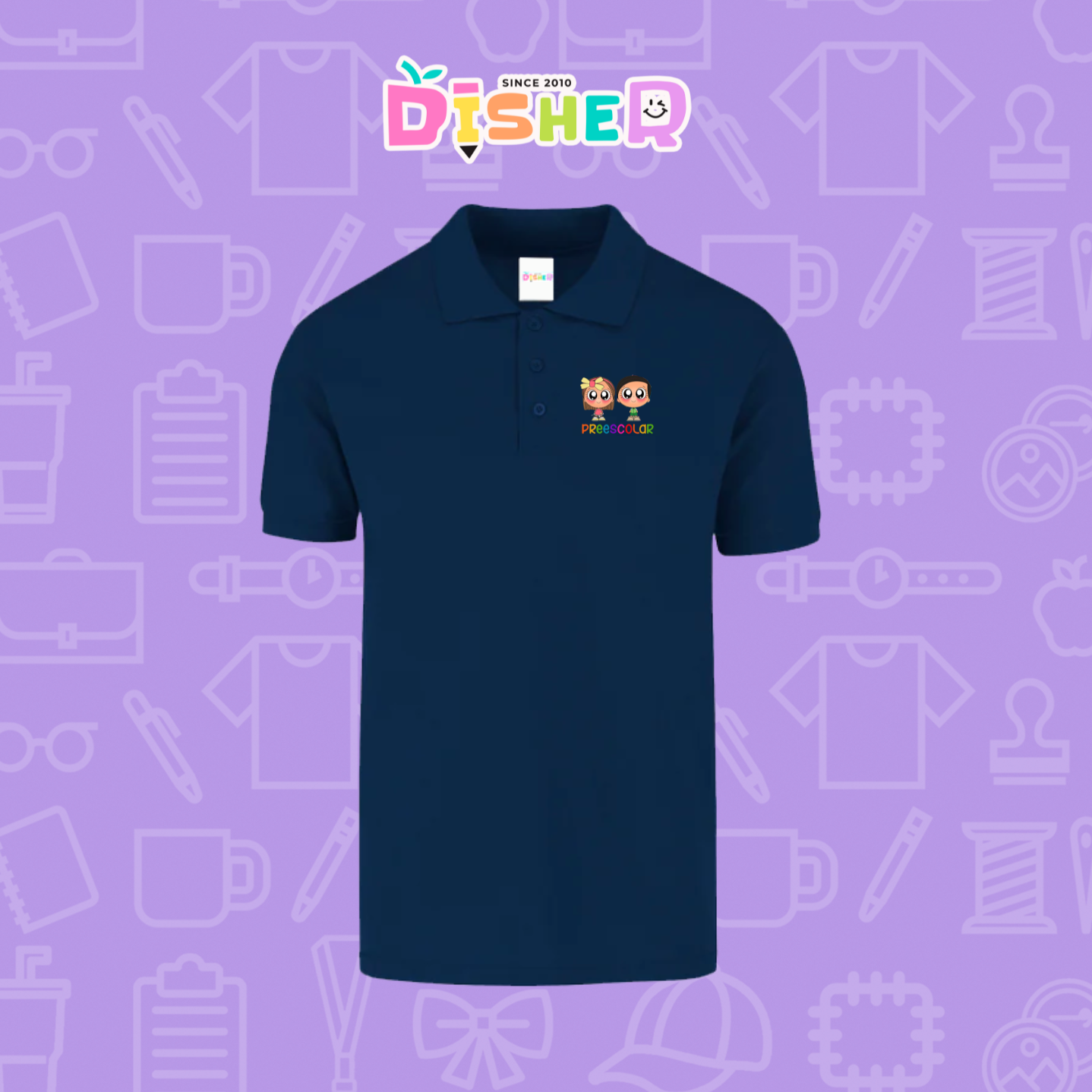 PBY-C-0003: Polo Bordada 50/50 Caballero I Niños preescolar