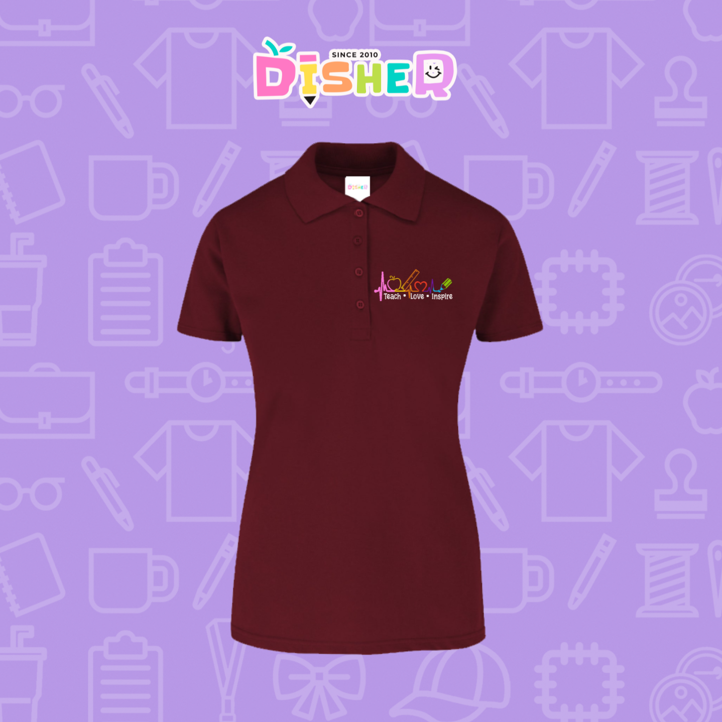 PBY-D-0082: Polo Bordada 50/50 Dama I Latidos