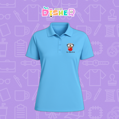 PBD-D-079: Polo Bordada Dry Fit Dama I Búho gris manzana