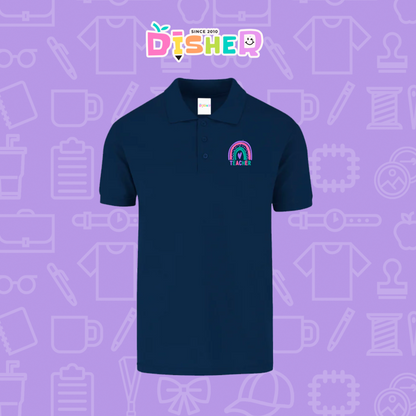 PBY-C-0086: Polo Bordada 50/50 Caballero I Teacher rainbow