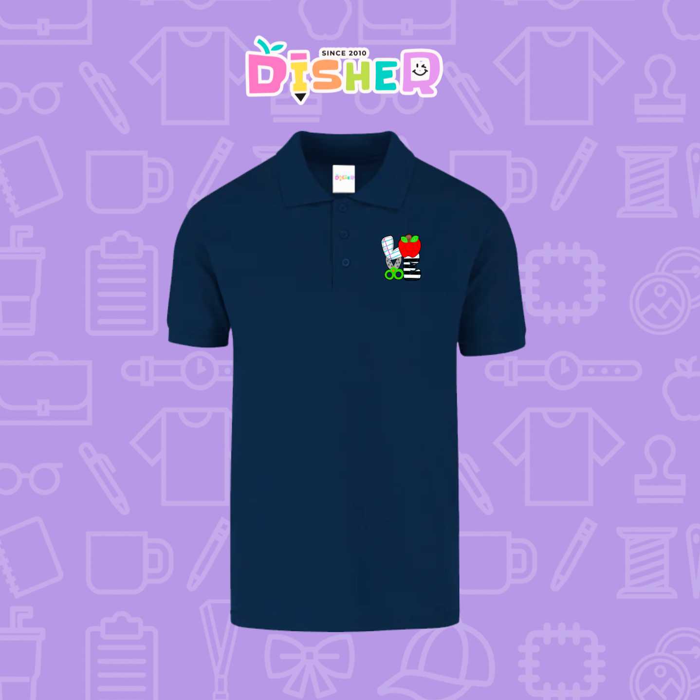 PBY-C-0069: Polo Bordada 50/50 Caballero I Love