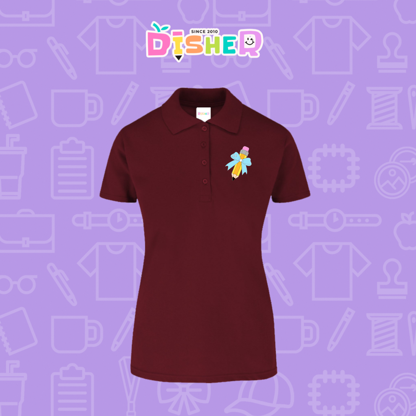 PBY-D-0049: Polo Bordada 50/50 Dama I Lápiz moño