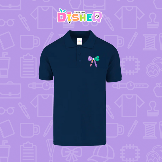 PBY-C-0044: Polo Bordada 50/50 Caballero I Moño crayolitas