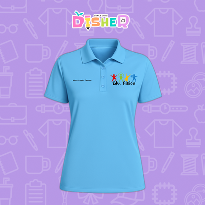 PBD-D-090: Polo Bordada Dry Fit Dama I Educación física
