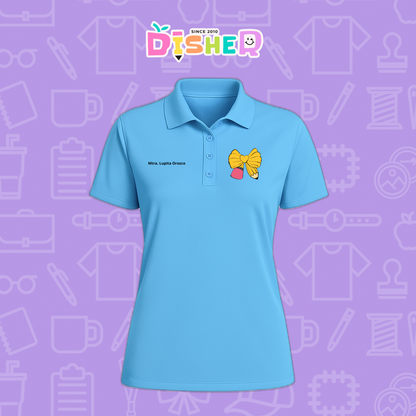 PBD-D-011 : Polo Bordada Dry Fit Dama I Moño lápiz amarillo