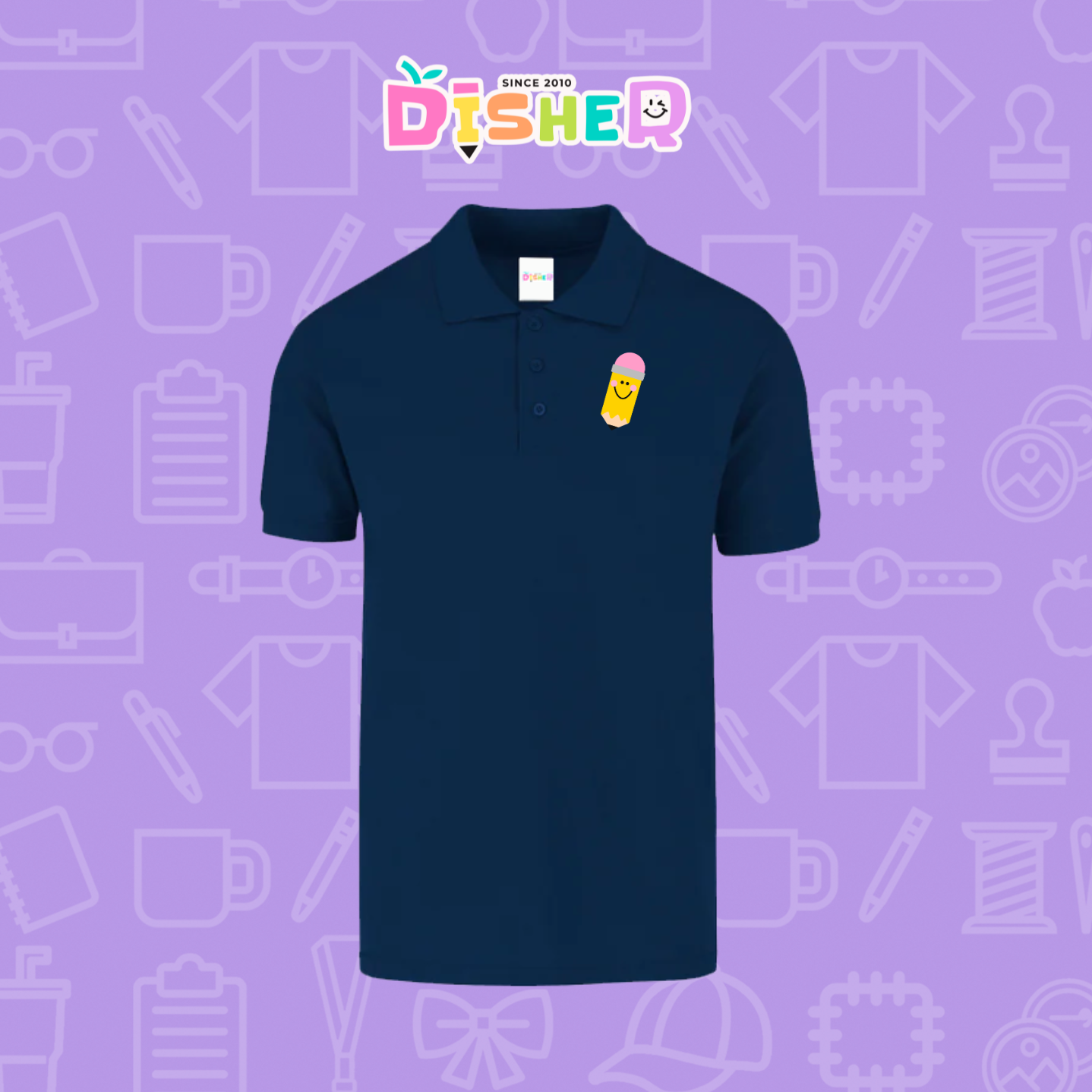 PBY-C-0031: Polo Bordada 50/50 Caballero I Smile Pencil