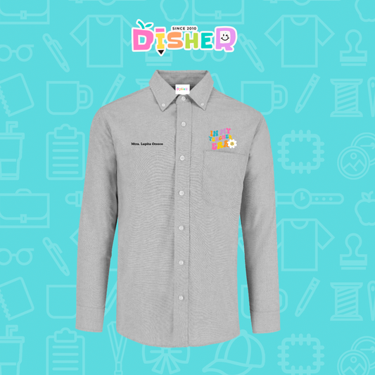 CBOL-C-028: Camisa Bordada Oxford Manga Larga Caballero I In my teacher era