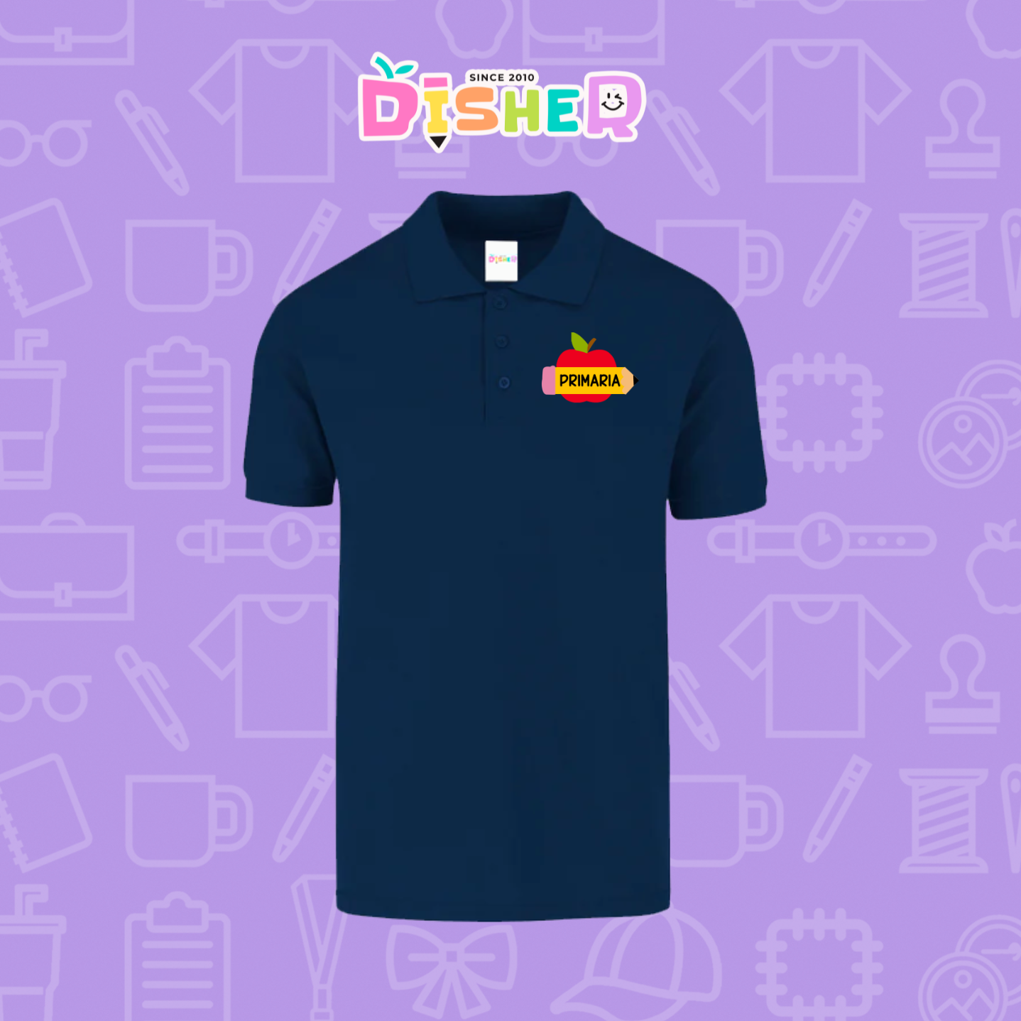 PBY-C-0085: Polo Bordada 50/50 Caballero I Manzana primaria