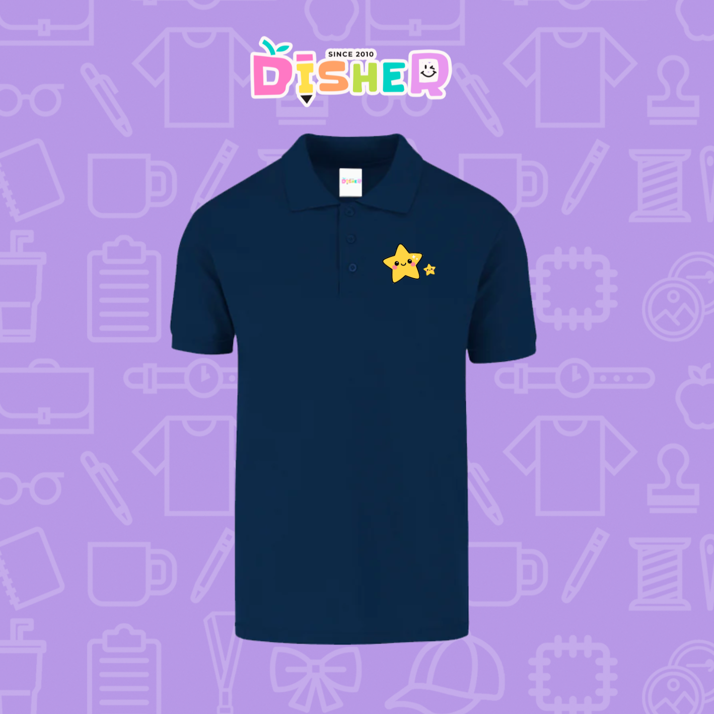 PBY-C-0046: Polo Bordada 50/50 Caballero I Estrellitas