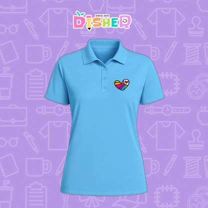 PBD-D-073: Polo Bordada Dry Fit Dama I Corazón lineas