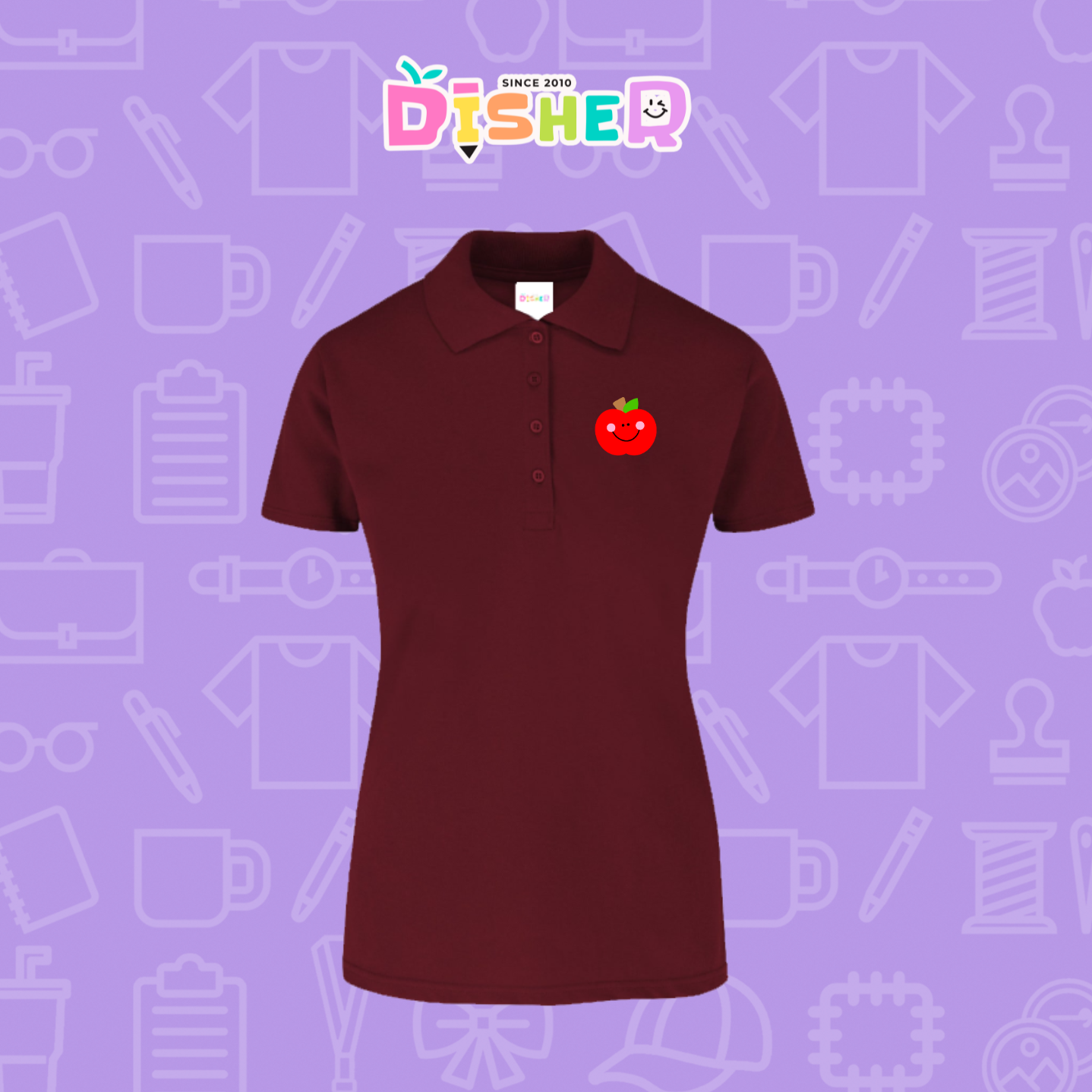 PBY-D-0030: Polo Bordada 50/50 Dama I  Smile apple