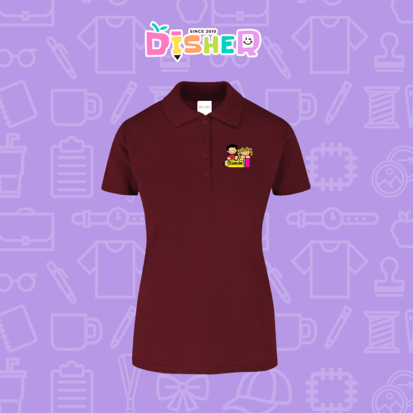 PBY-D-0081: Polo Bordada 50/50 Dama I Niños preescolar