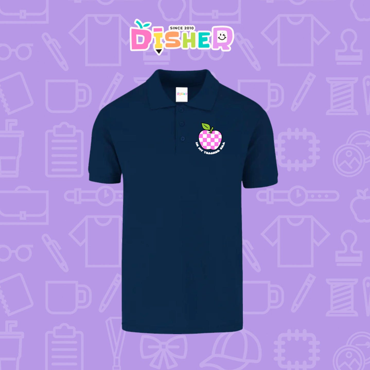 PBY-C-0026: Polo Bordada 50/50 Caballero I Manzana cuadros